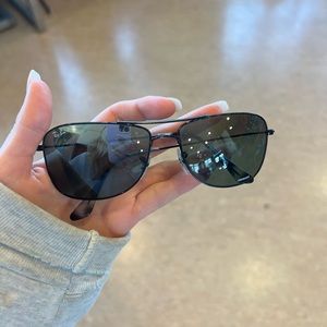 Ray Ban Chromance Polarized Aviator Black Sunglasses